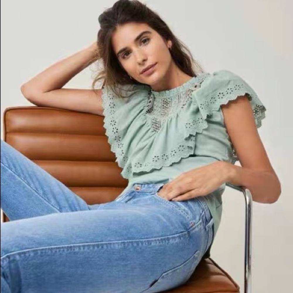 Salsa Jeans ENGLISH STYLE RUFFLE EMBROIDERED TOP